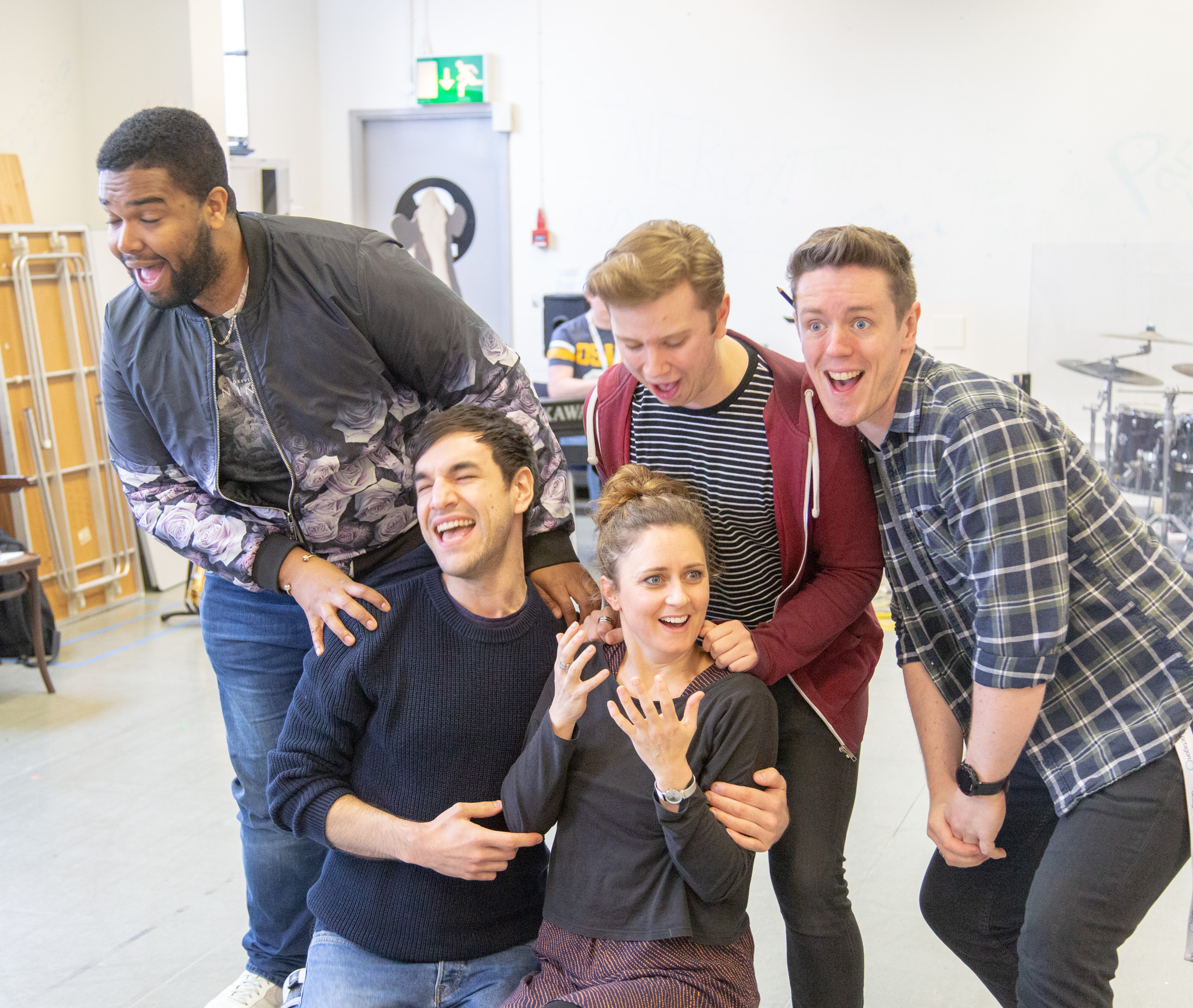 Alexander Bean, Michael Peavoy, Barbara Hockday, Luke Thorn and David Heywood -Summer Holiday rehearsal photos taken by Ray%